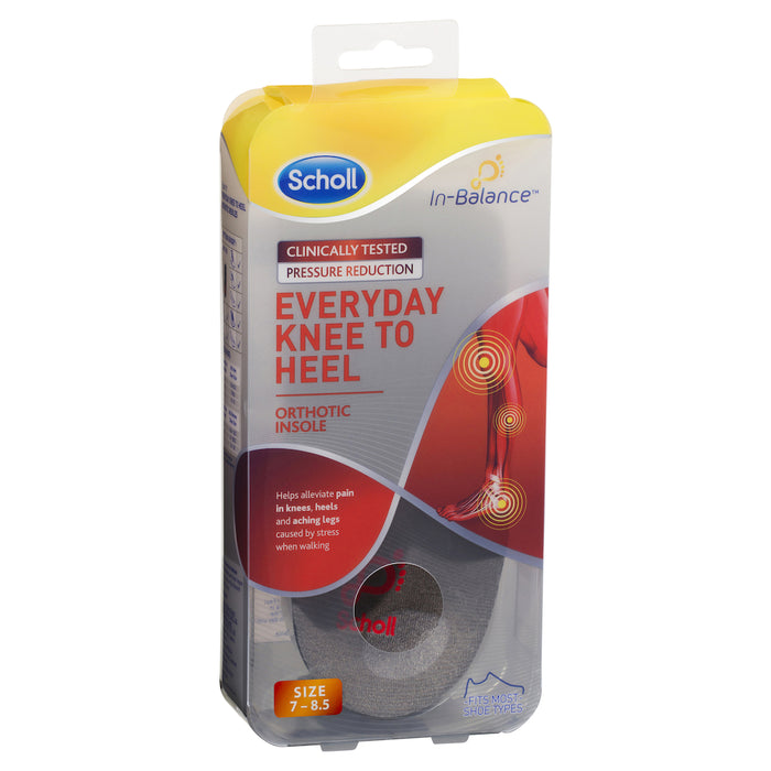 Scholl In-Balance Everyday Knee To Heel Orthotic Insole Medium Size 7 - 8