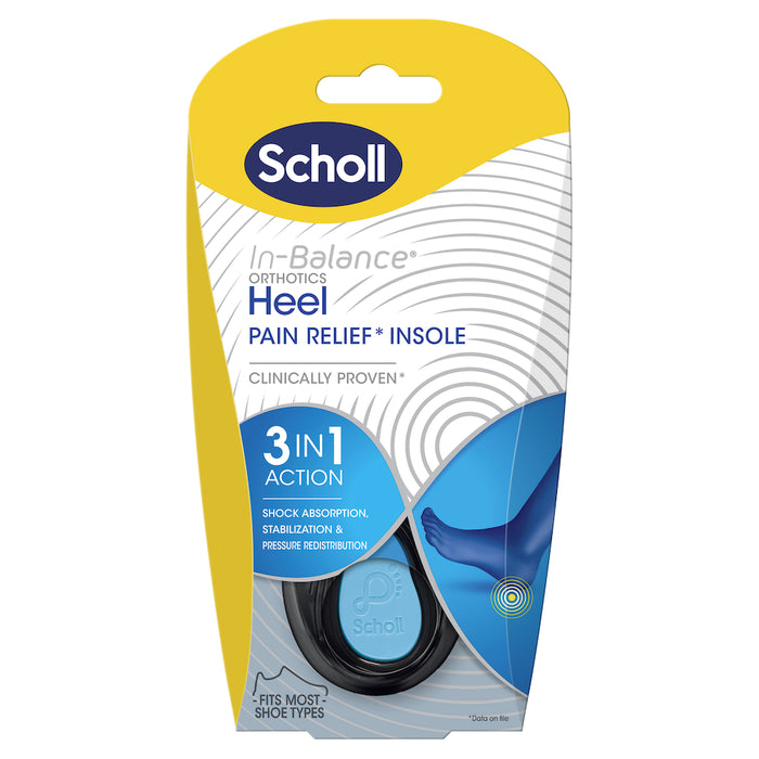 Scholl In-Balance Heel Orthotic Insole Large Size 9 - 11