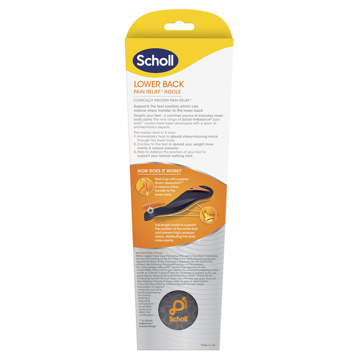 Scholl In-Balance Lower Back Orthotic Insole Large