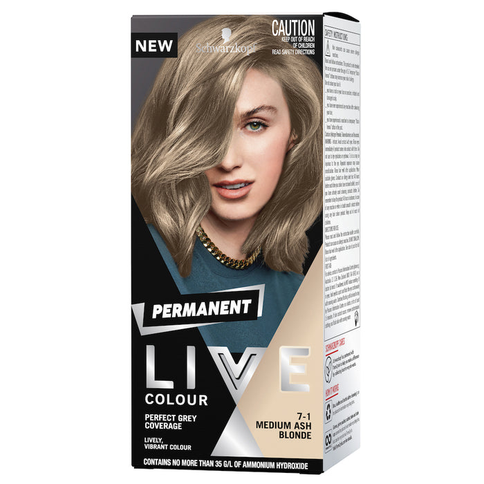 Schwarzkop Live Colour Permanent Medium Ash Blonde 7.1