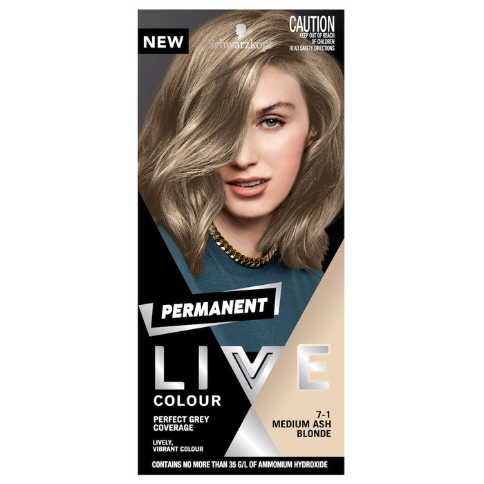 Schwarzkop Live Colour Permanent Medium Ash Blonde 7.1