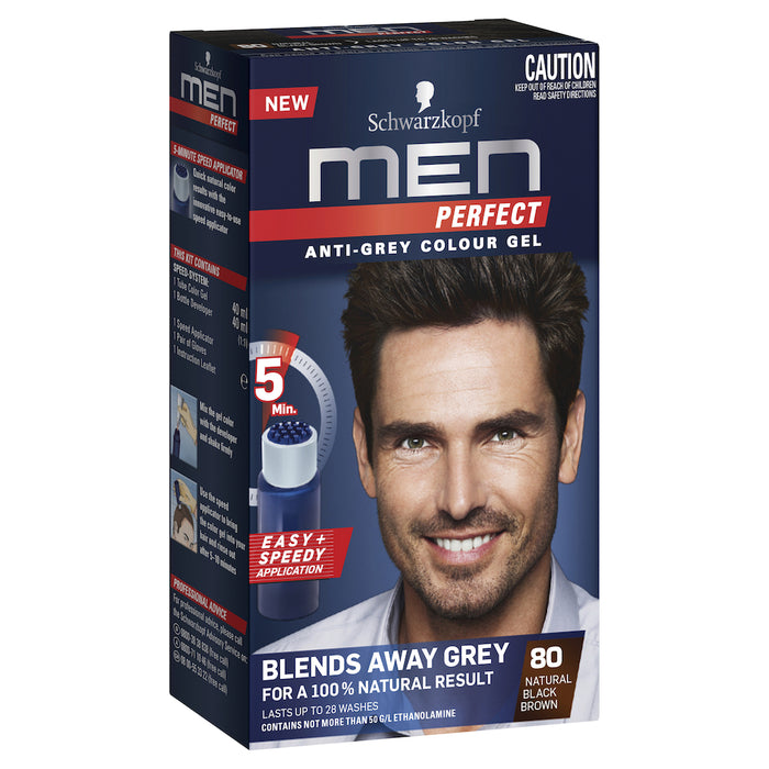 Schwarzkopf Men Perfect 80 Natural Black Brown Hair Colour