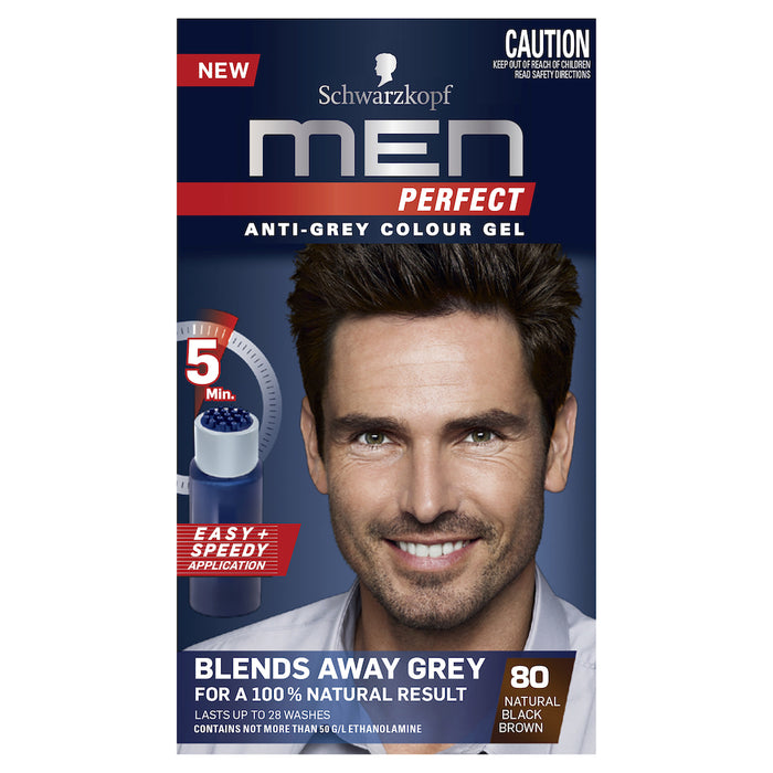 Schwarzkopf Men Perfect 80 Natural Black Brown Hair Colour