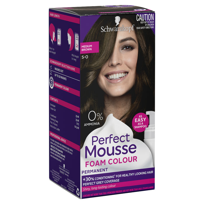 Schwarzkopf Perfect Mousse 5.0 Medium Brown Hair Colour