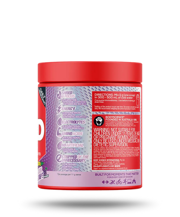 BSc Energy Shred Hydration Zappo Sour Grape Powder 275g.