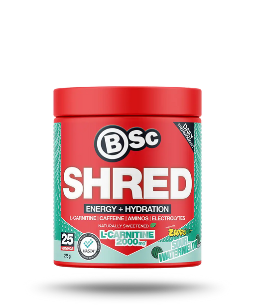 BSc Energy Shred Hydration Zappo Sour Watermelon Powder 275g.