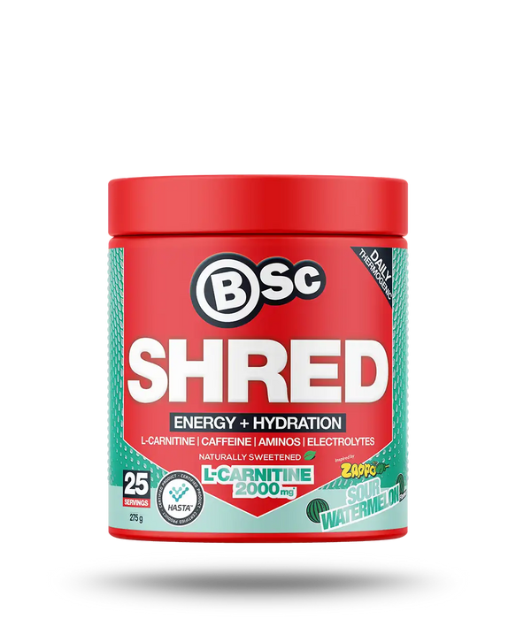 BSc Energy Shred Hydration Zappo Sour Watermelon Powder 275g.