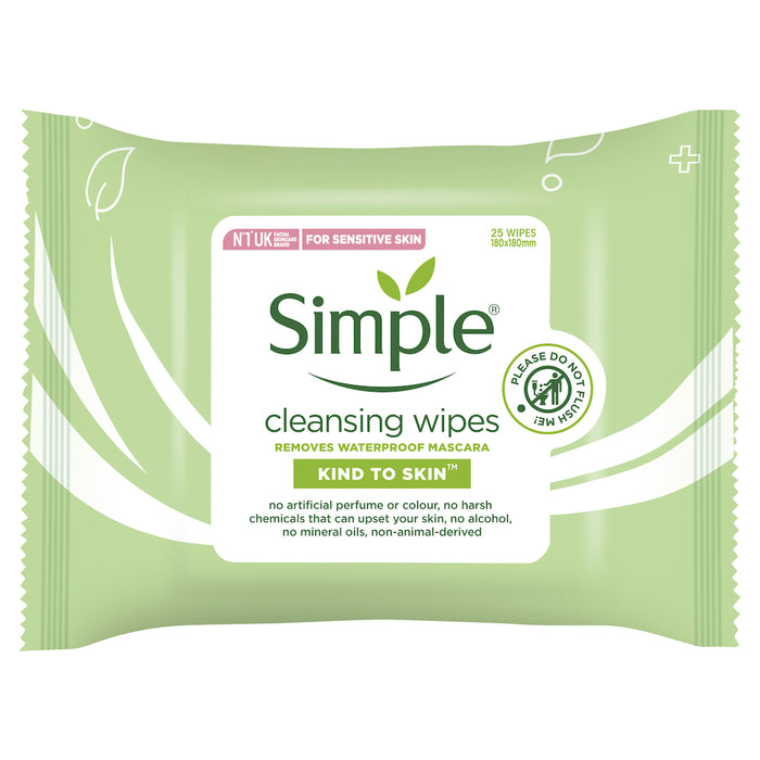 Simple Face Cleansing Wipes 25 Pack