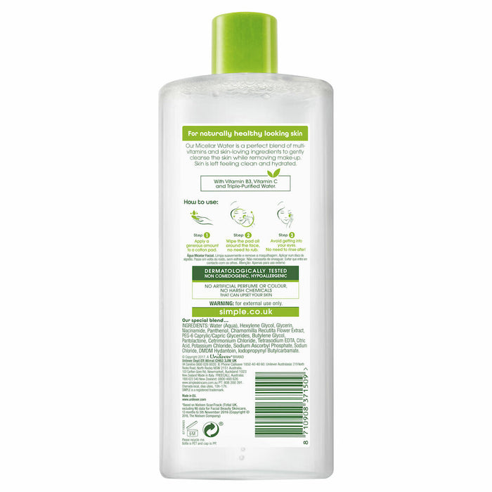 Simple Kind To Skin Miscellar Water 400ml