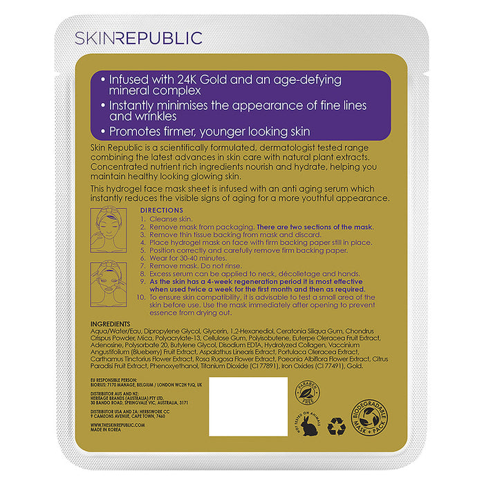 Skin Republic Gold Hydrogel Face Mask