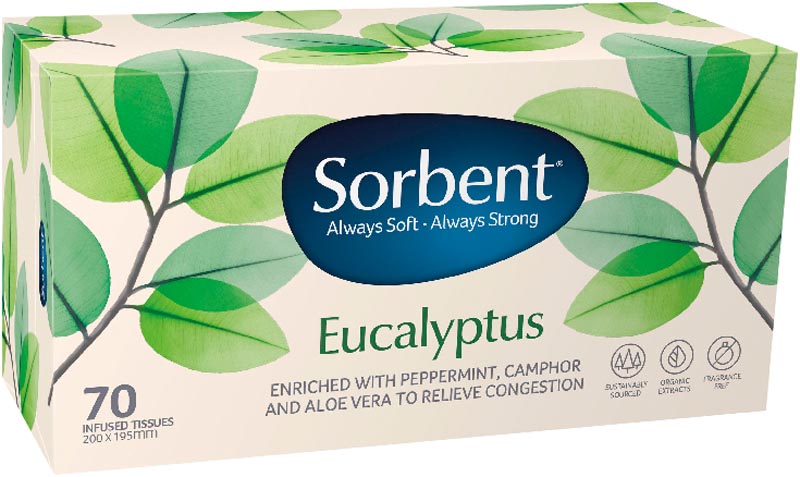 Sorbent Facial Tissue Eucalyptus 70