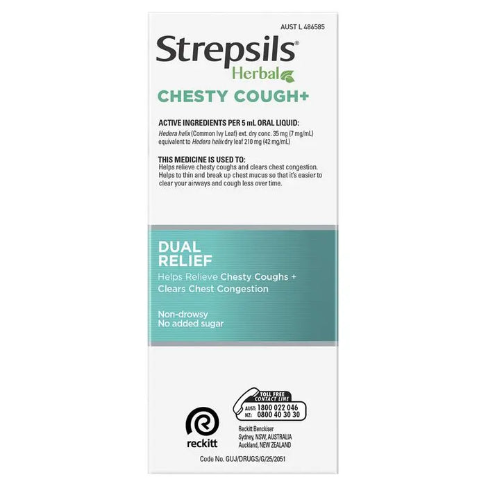 Strepsils Herbal Chesty Cough Cherry Flavour 200ml.