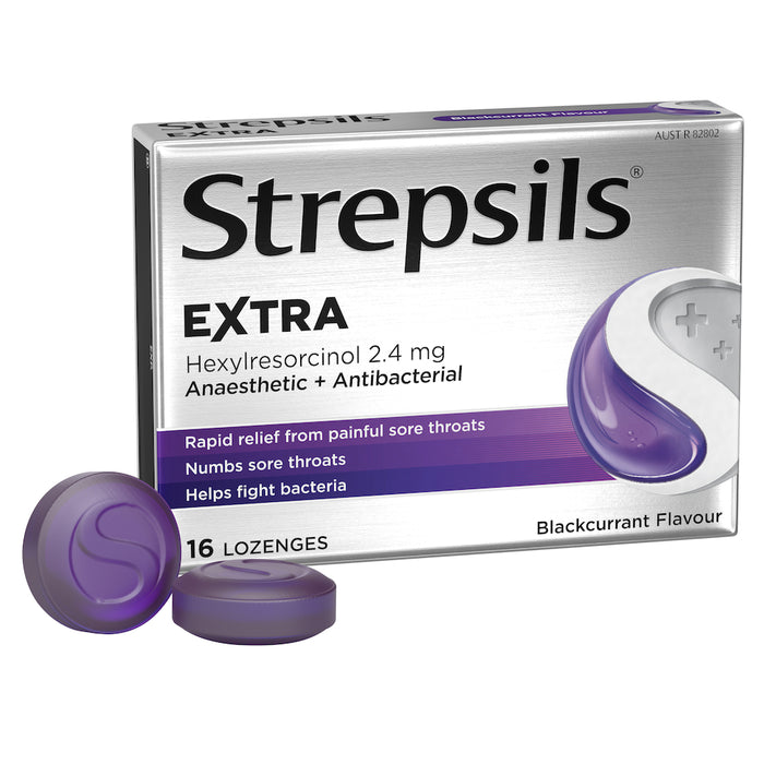 Strepsils Extra Lozenges Blackcurrant 16