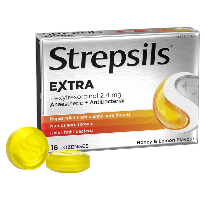 Strepsils Extra Lozenges Honey and Lemon 16