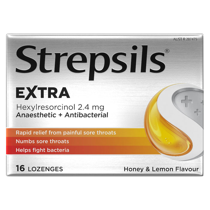 Strepsils Extra Lozenges Honey and Lemon 16