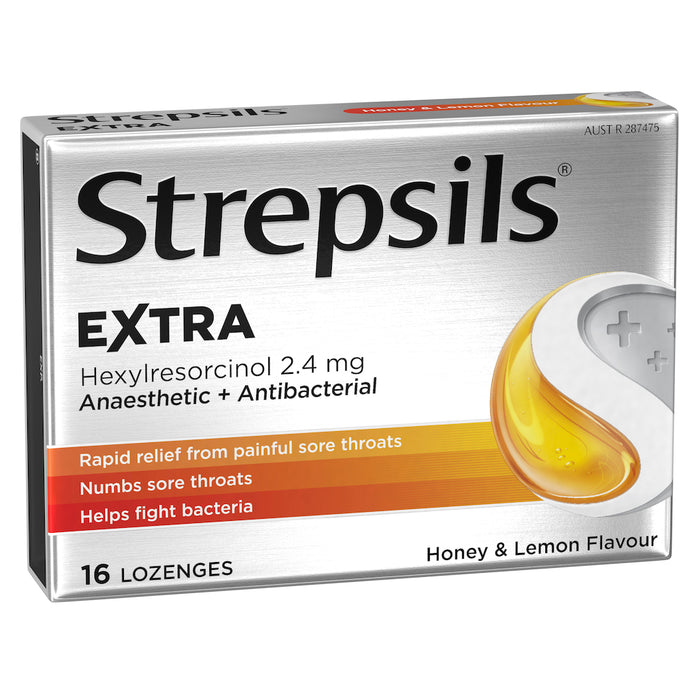 Strepsils Extra Lozenges Honey and Lemon 16