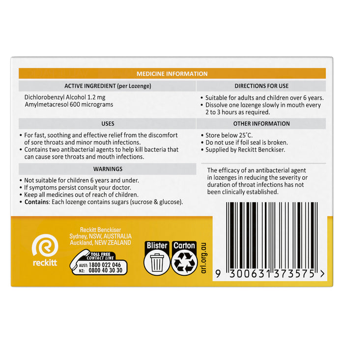 Strepsils Lozenges Honey & Lemon 36