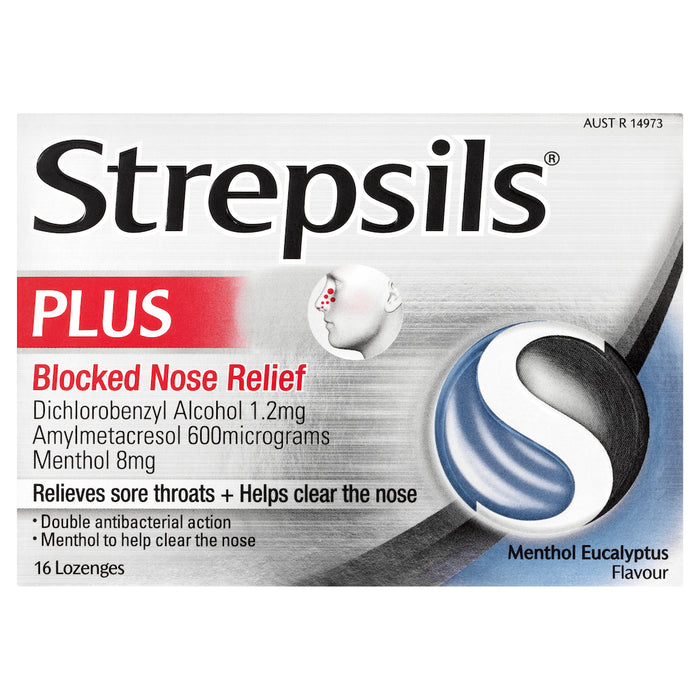 Strepsils Plus Blocked Nose Relief  16 Lozenge