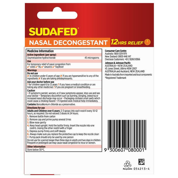 Sudafed Nasal Spray 20ml