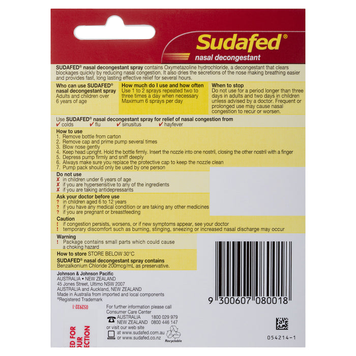 Sudafed Nasal Spray Refill 20mL