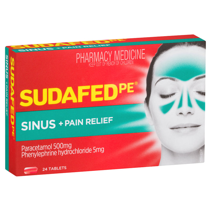 Sudafed PE Sinus and Pain Tablets 24