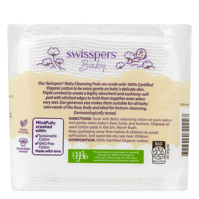 Swisspers Baby Organic Cotton Pads 40 Pack