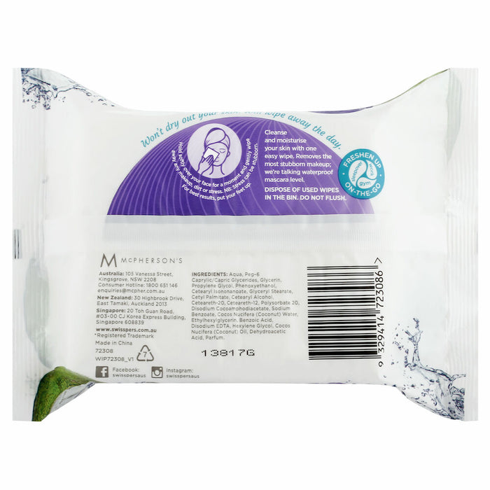 Swisspers Facial Wipe Micellar With Coconut Water 25