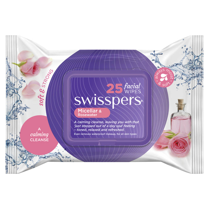 Swisspers Facial Wipe Micellar With Rose Water 25