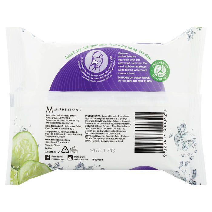 Swisspers Facial Wipes Cucumber 25