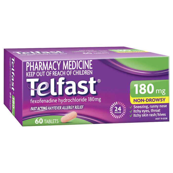 Telfast Skin Rash & Hayfever Tablets 180mg 60