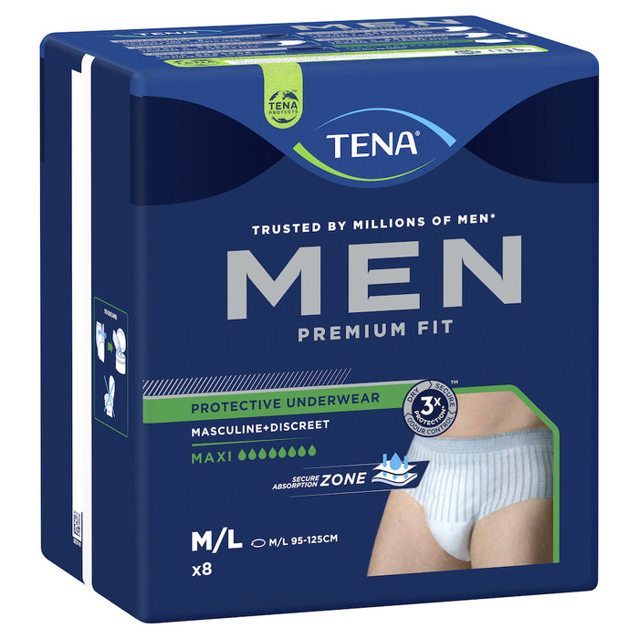 TENA 男士防护内衣（4 级）中号 - 大号 8 件装