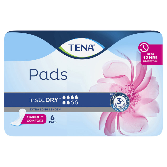 Tena Instadry Long Length Pads 6 Pack