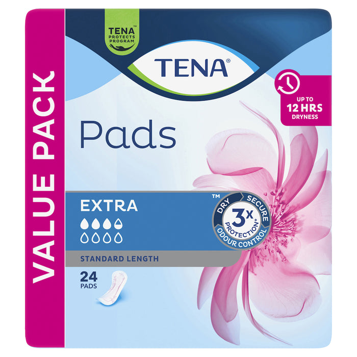 Tena Pads Extra Standard Length 24 Pack