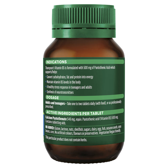 Thompson's B5 Pantothenic Acid 500mg 60 Tablets