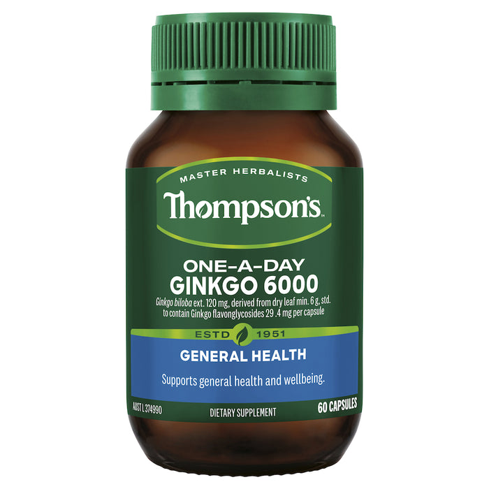 Thompson's One-a-day Ginkgo Biloba 6000mg 60 Capsules