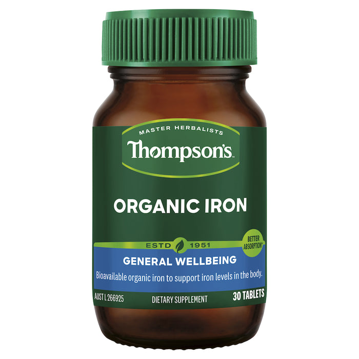 Thompson's Organic Iron 24mg 30 Tablets