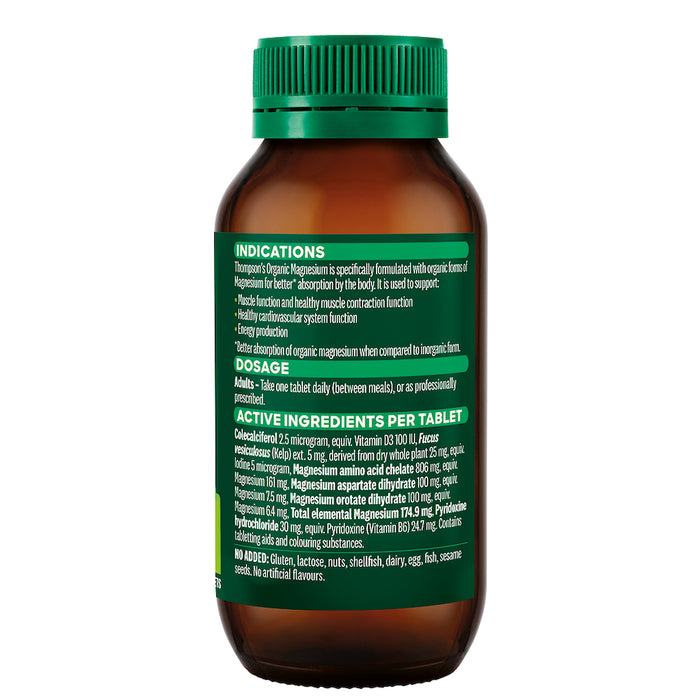 Thompson's Organic Magnesium 120 Tablets