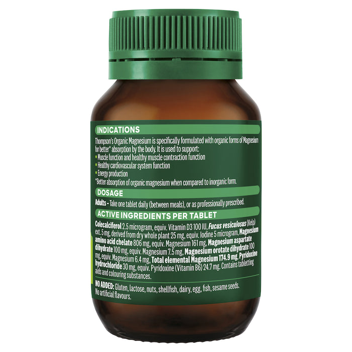 Thompson's Organic Magnesium 50 Tablets