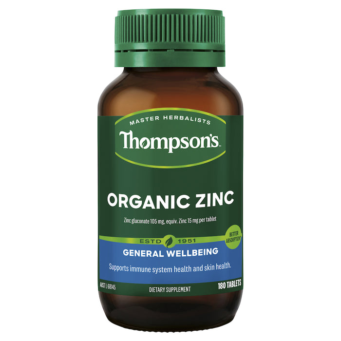 Thompson's Organic Zinc 180 Tablets