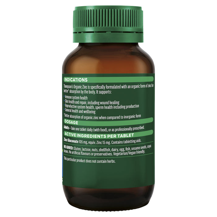 Thompson's Organic Zinc 180 Tablets