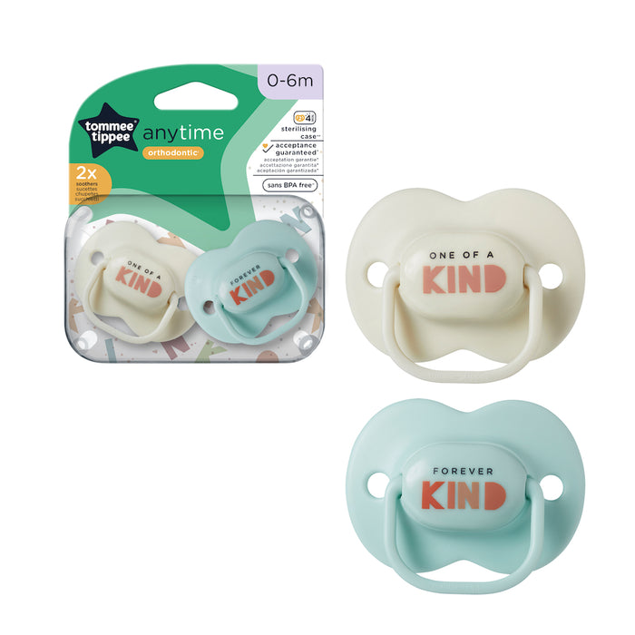 Tommee Tippee Close To Nature Any Time Soother 0-6 Months 2 Pack