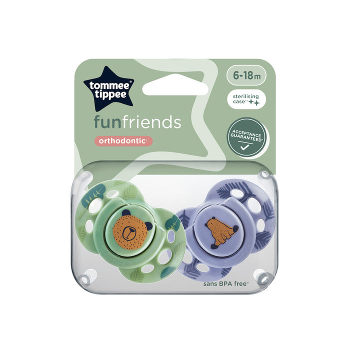 Tommee Tippee Close To Nature Fun Style Soother 6-18 Months 2 Pack