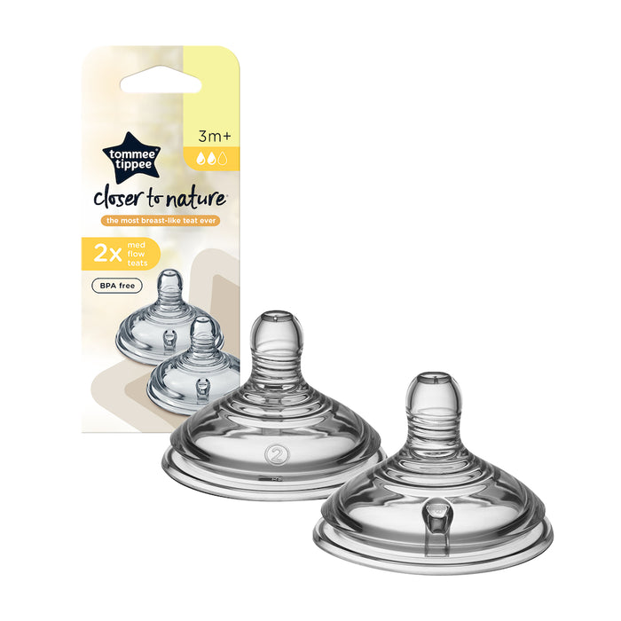 Tommee Tippee Close To Nature Medium Flow Teats 2 Pack