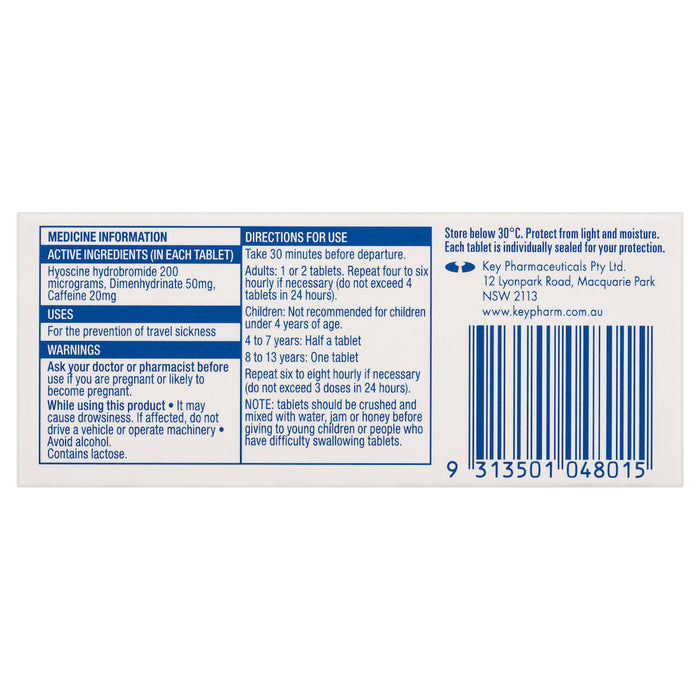 Travacalm Original 10 Tablets