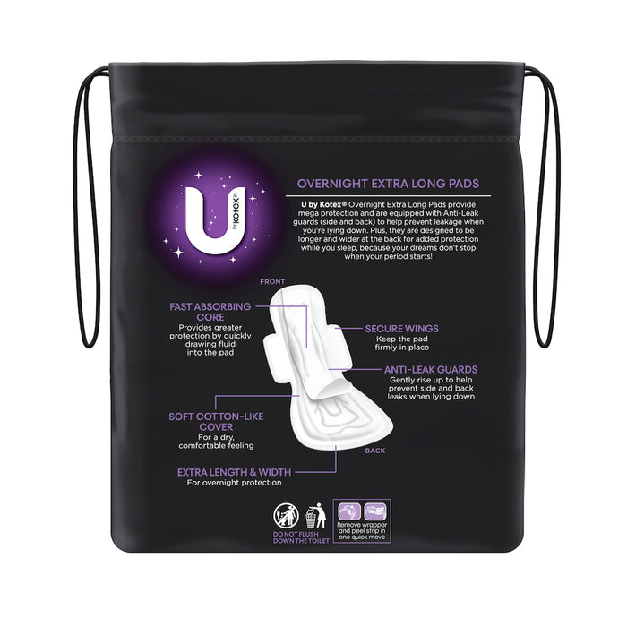 U By Kotex Maxi Pad Overnight Long 8