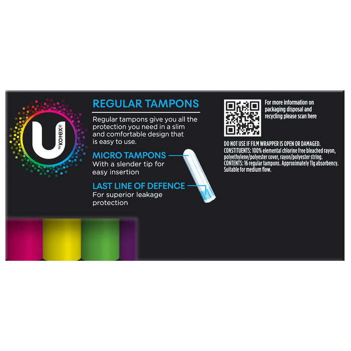 U By Kotex Tampons Regular 16