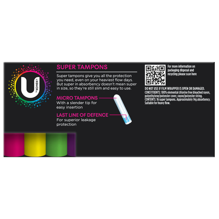 U By Kotex Tampons Super 16