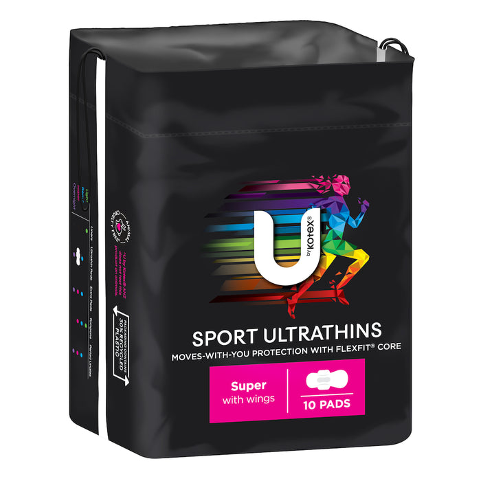 U By Kotex Ultrathin Sport Pads Super Wings 10