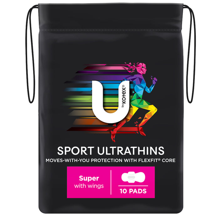 U By Kotex Ultrathin Sport Pads Super Wings 10