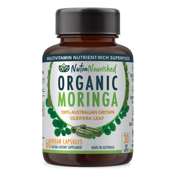 Nutra Nourished Organic Moringa Leaf Powder 60 Capsules.